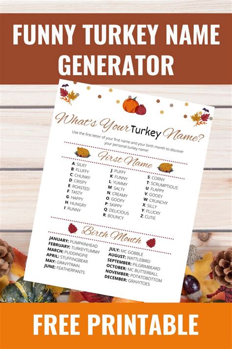 turkey name generator|Iba pa.